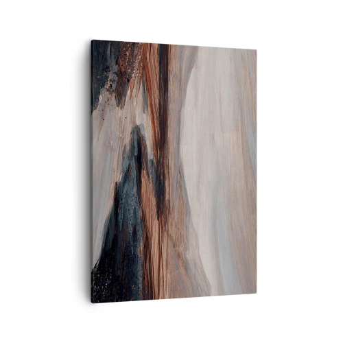 Bild auf Leinwand - Leinwandbild - Eine malerische Landschaft mit Fluss und Bergen - 50x70cm - Ruhiges Tal - Moderne Wanddekoration für Wohnzimmer und Schlafzimmer ARTTOR