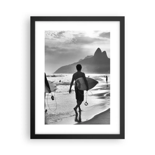 Poster in einem schwarzem Rahmen - Single-Wave-Samba - 30x40 cm
