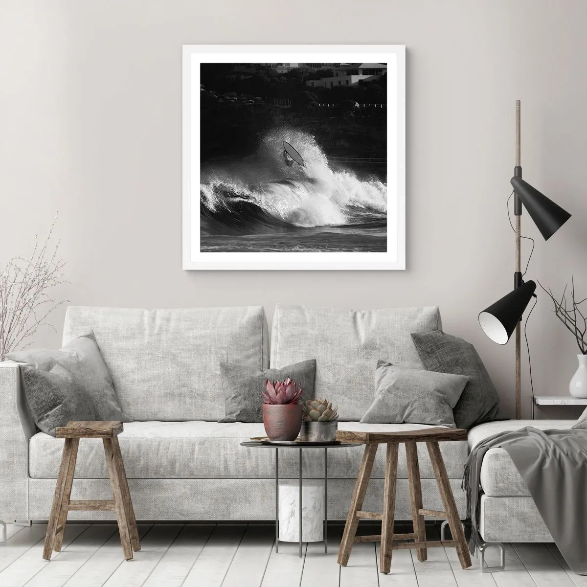 Poster in einem weißen Rahmen - Herausforderung angenommen! - 50x50 cm