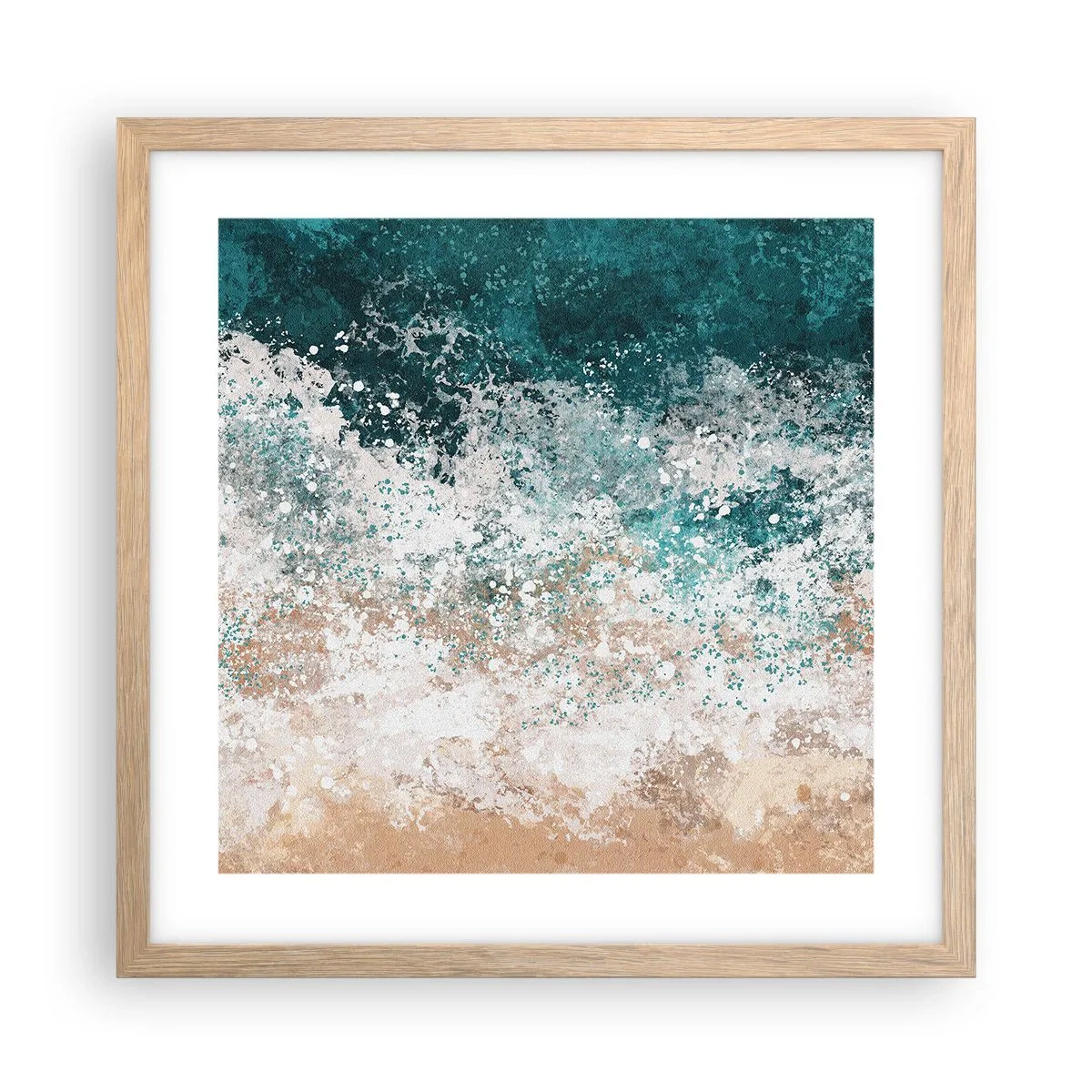 Poster in einem Rahmen aus heller Eiche - Meeresgeschichten - 40x40 cm
