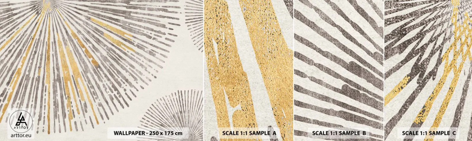 Fototapetenmuster Standard Eco - Schönheit des Strahls - Minimalismus, Hell, Linien - 100x30 cm