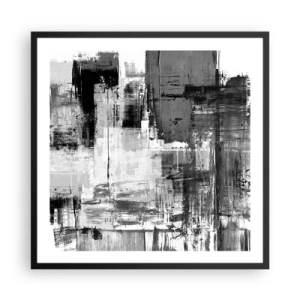 Poster in einem schwarzem Rahmen - Wunderschönes Grau - 60x60 cm