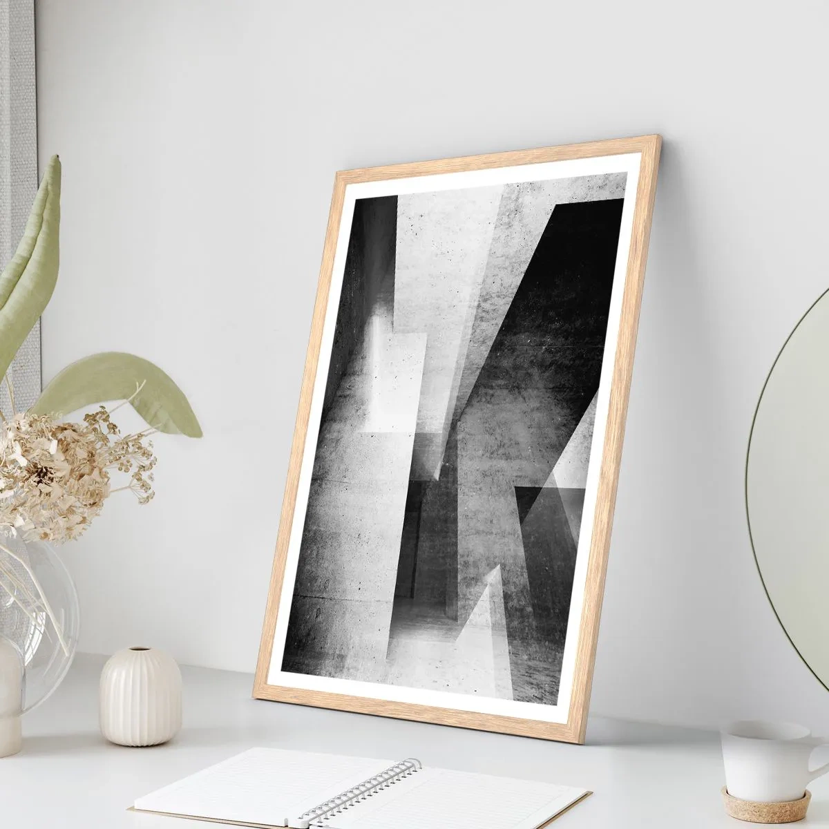 Poster in einem Rahmen aus heller Eiche - Die Raumstruktur - 50x70 cm