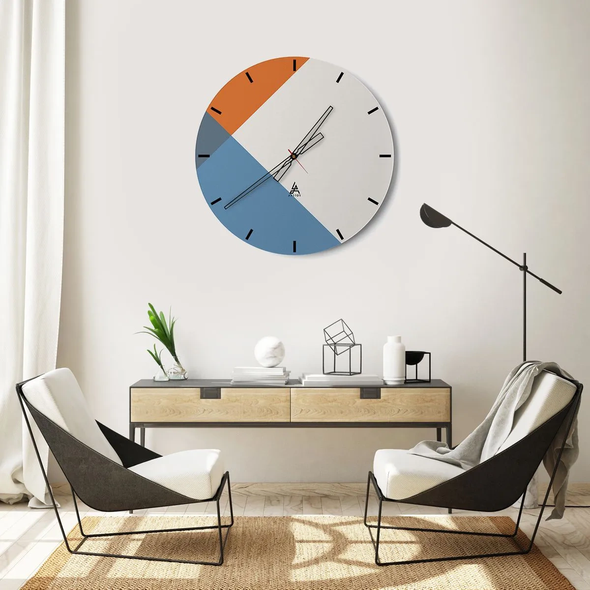 Wanduhr - Glasuhr - In einem Winkel… - 30x30 cm