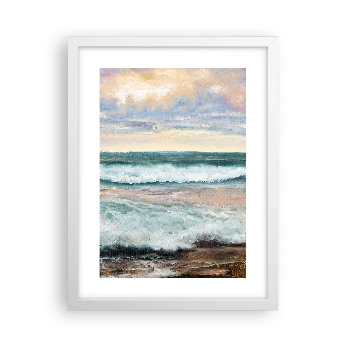 Poster in einem weißen Rahmen - Hier werden Sie Ihre Seele baumeln lassen - 30x40 cm