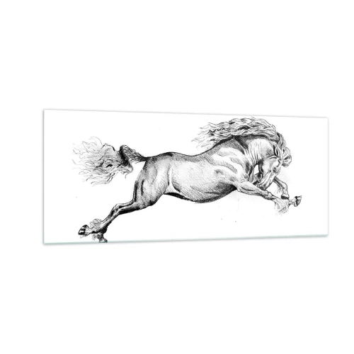 Glasbild - Bild auf glas - Im Galopp festgehalten - 100x40 cm