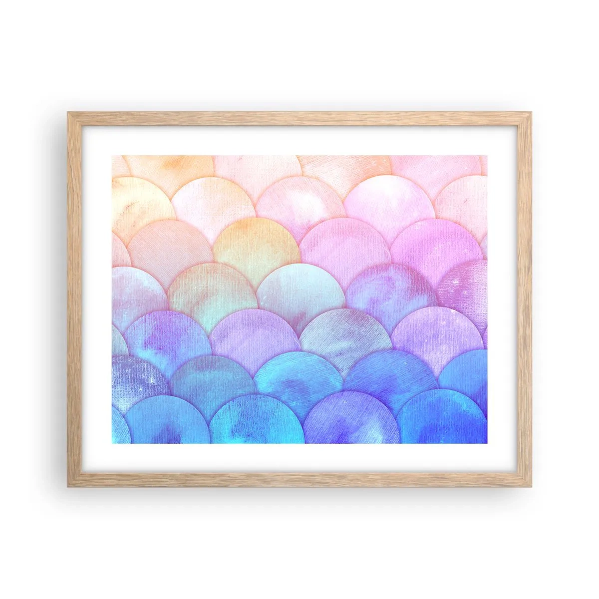 Poster in einem Rahmen aus heller Eiche - Perlenschuppe - 50x40 cm