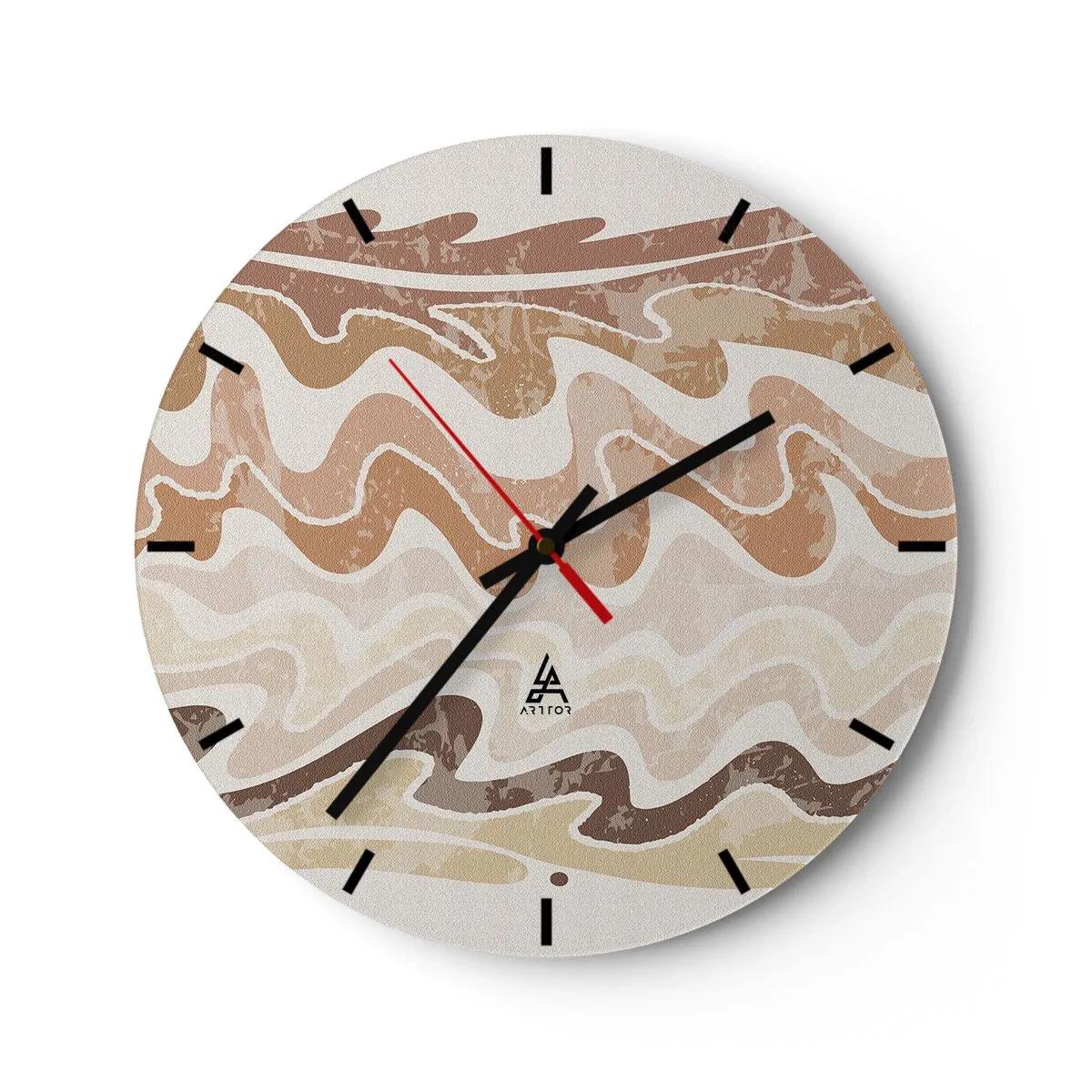 Wanduhr - Glasuhr - Gute Energie – gute Gefühle - 40x40 cm
