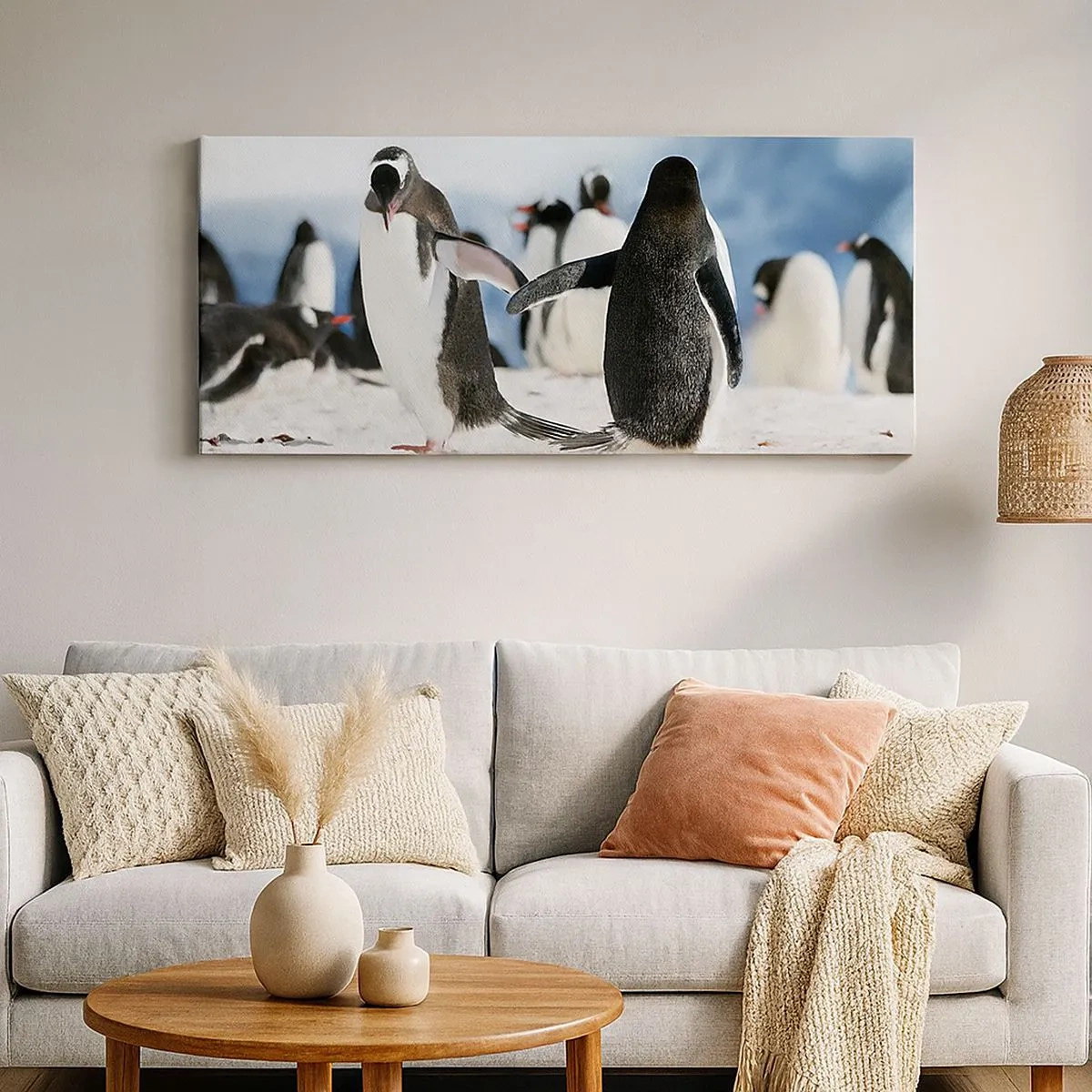 Bild auf Leinwand - Leinwandbild - Tanzen im Schnee - 100x40 cm