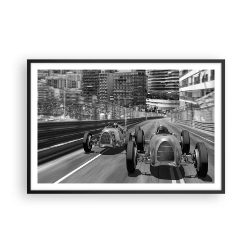Poster in einem schwarzem Rahmen - Vor langer Zeit in Monte Carlo - 91x61 cm
