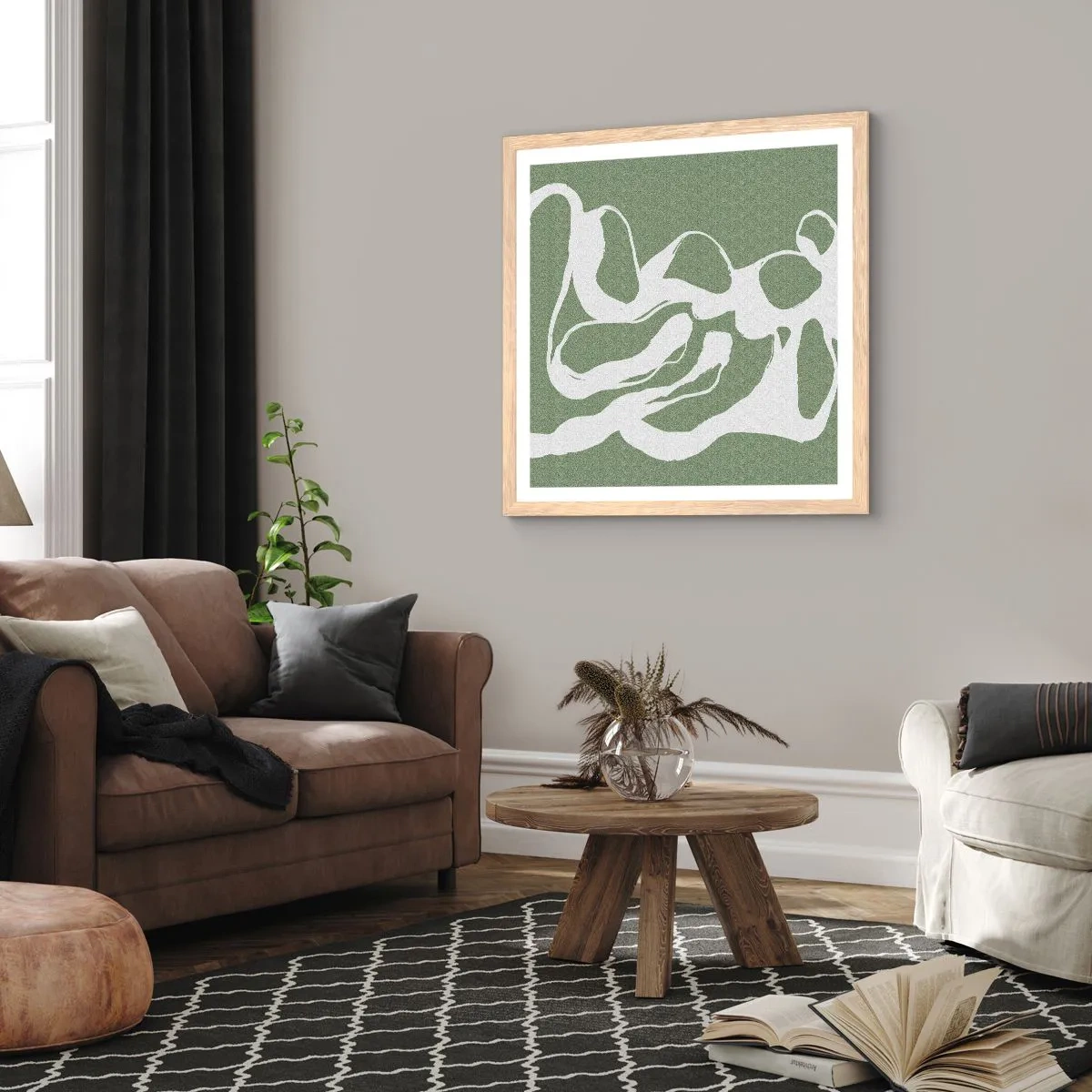 Poster in einem Rahmen aus heller Eiche - Ruf des Weltraums - 60x60 cm