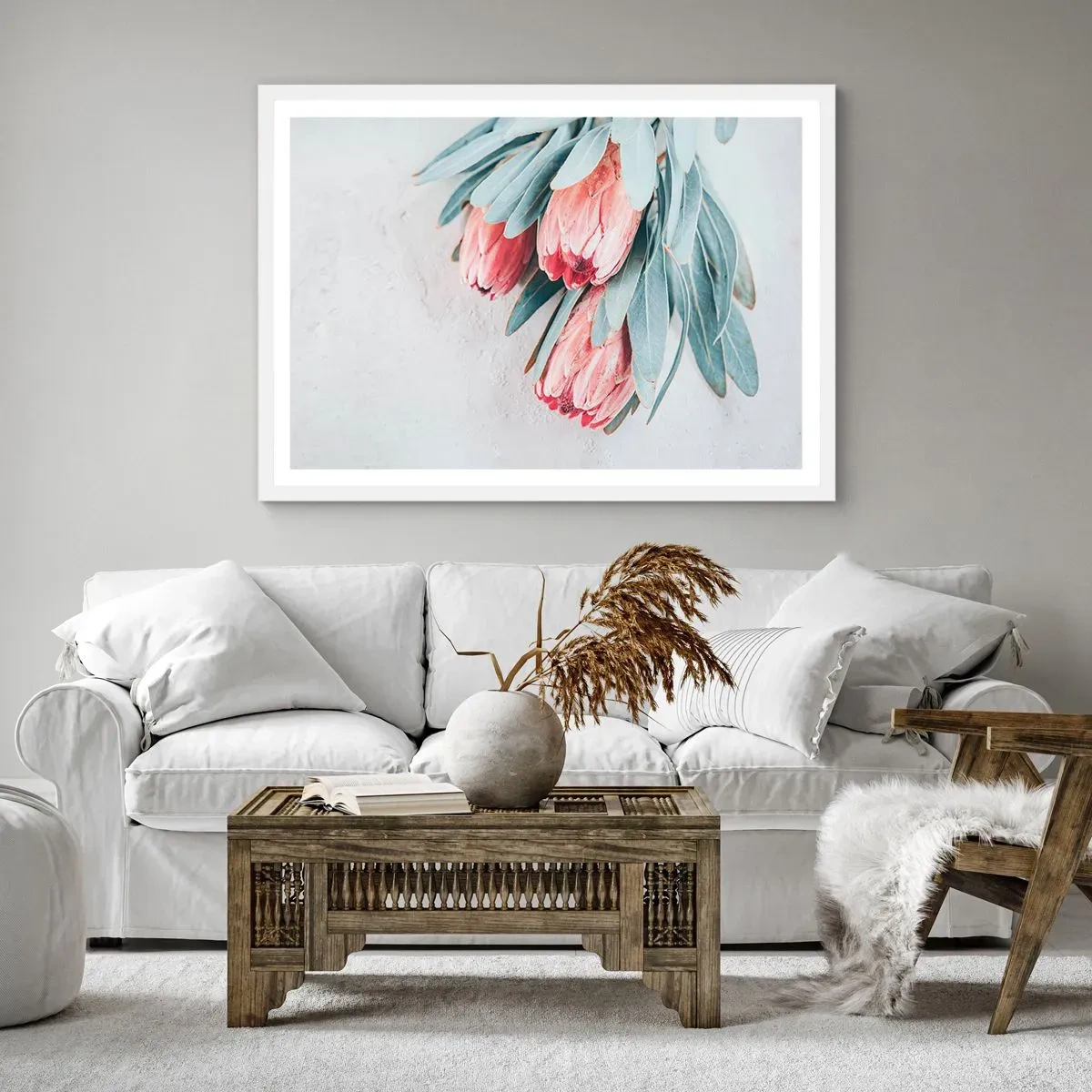 Poster in einem weißen Rahmen - Schämen sich für ihre eigene Schönheit - 91x61 cm