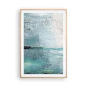Poster in einem Rahmen aus heller Eiche - Horizontal in Blau - 61x91 cm