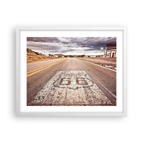 Poster in einem weißen Rahmen - Mother Road - eine amerikanische Legende - 50x40 cm