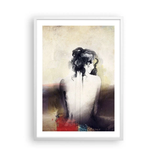 Poster in einem weißen Rahmen - Glatte Linien, ovale Formen - 50x70 cm