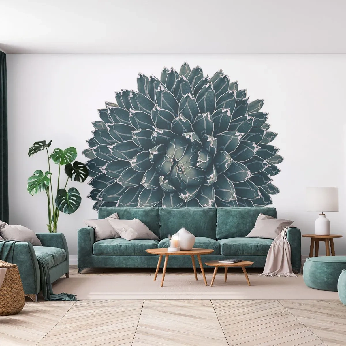 Fototapete Premium Sand - Stern der Wüste - Kaktus, Agave, Grafik - 350x256 cm