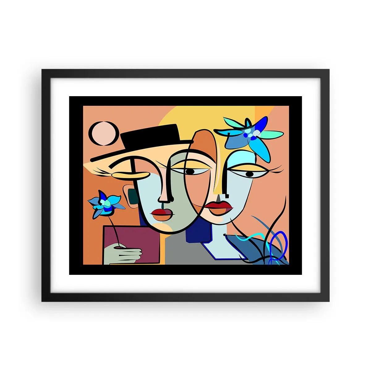 Poster in einem schwarzem Rahmen - Picassos randez vous - 50x40 cm