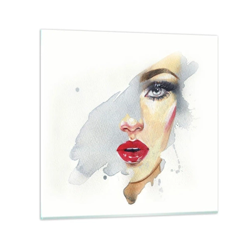 Glasbild - Bild auf glas - Abspiegeln in einem Wassertropfen - 70x70 cm