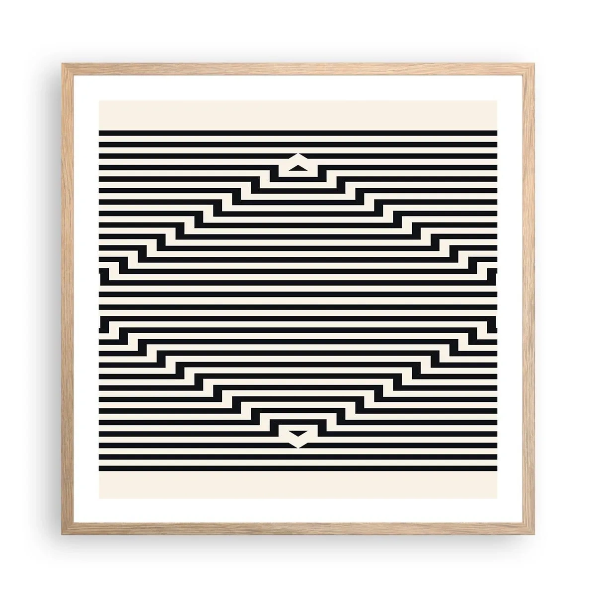 Poster in einem Rahmen aus heller Eiche - Geometrische Illusion - 60x60 cm