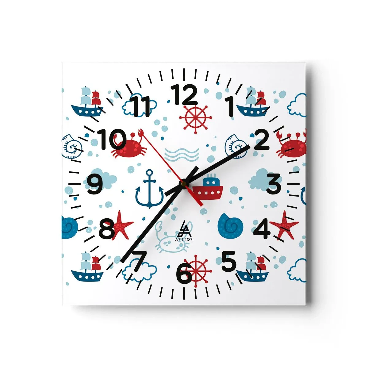 Wanduhr - Glasuhr - Märchen vom Meer - 30x30 cm