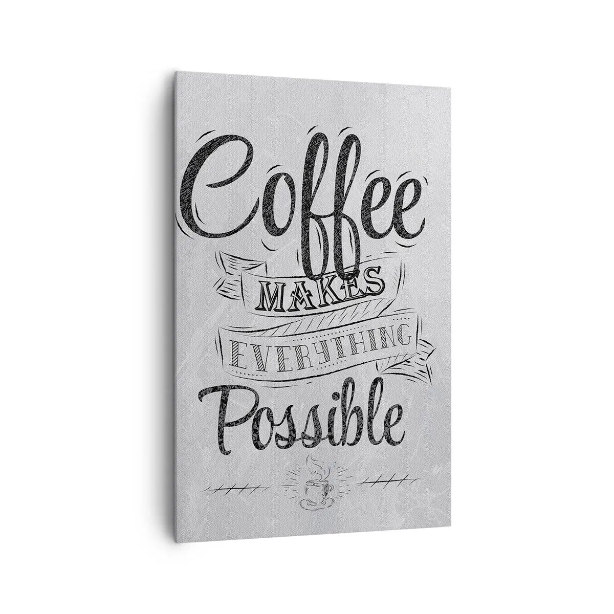 Bild auf Leinwand - Leinwandbild - Wie kann man Kaffee nicht lieben? - 80x120 cm