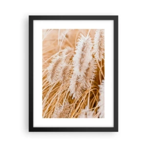 Poster in einem schwarzem Rahmen - Das goldene Rauschen des Grases - 30x40 cm