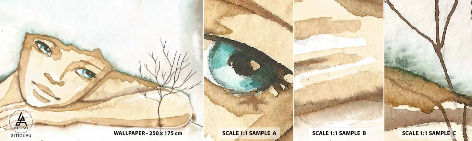 Fototapeten Muster Selbstklebend Deluxe Sticker - Der Baum der Poesie wächst aus der Stille - Märchen, Abstraktion, Für Kinder - 100x30 cm