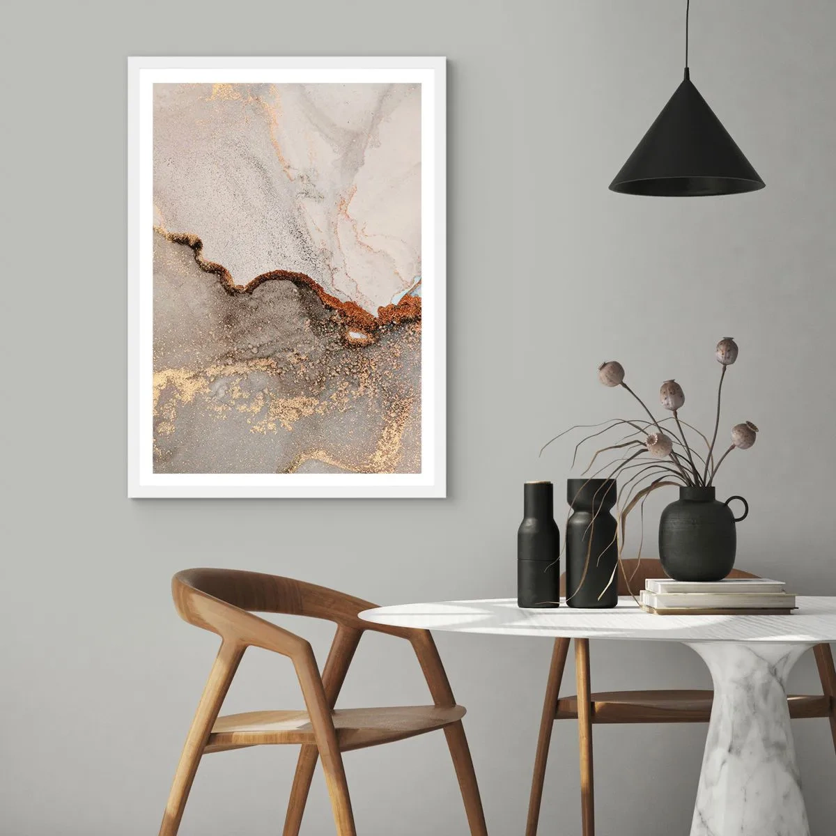 Poster in einem weißen Rahmen - An der Grenze der Farben - 40x50 cm