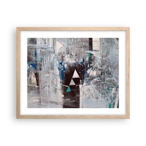 Poster in einem Rahmen aus heller Eiche - Überschreibende Reihenfolge der Dreiecke - 50x40 cm