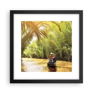 Poster in einem schwarzem Rahmen - Eine Palmenschlucht entlang - 30x30 cm