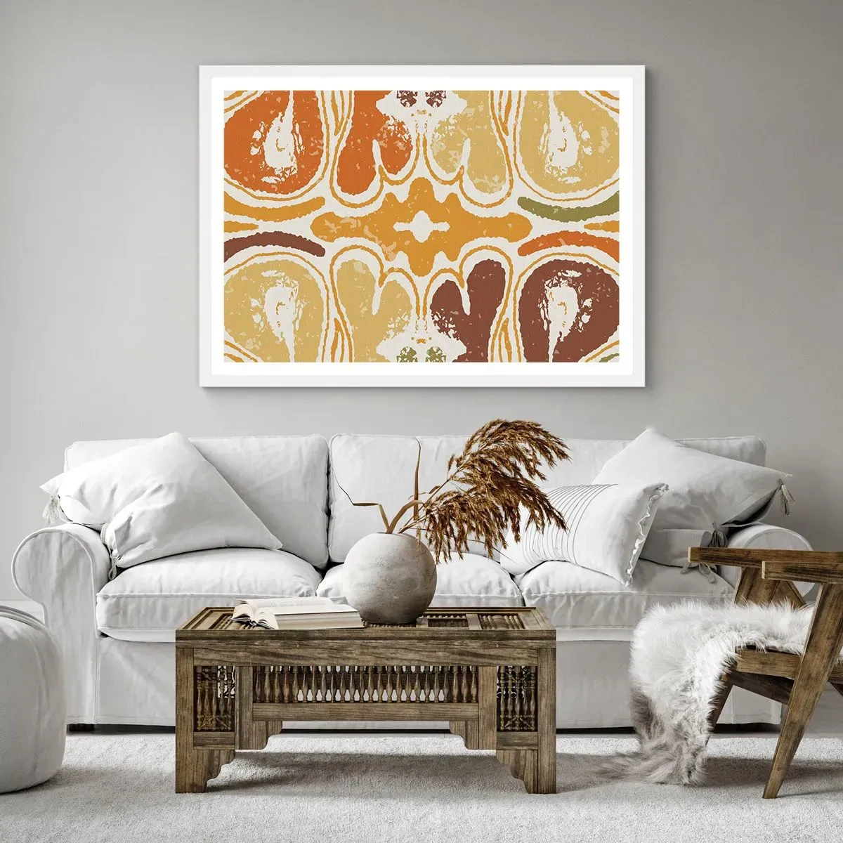 Poster in einem weißen Rahmen - Sentimentale Abstraktion - 91x61 cm