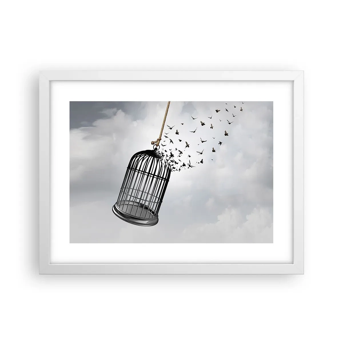 Poster in einem weißen Rahmen - Glaube ... Hoffnung ... Freiheit! - 40x30 cm