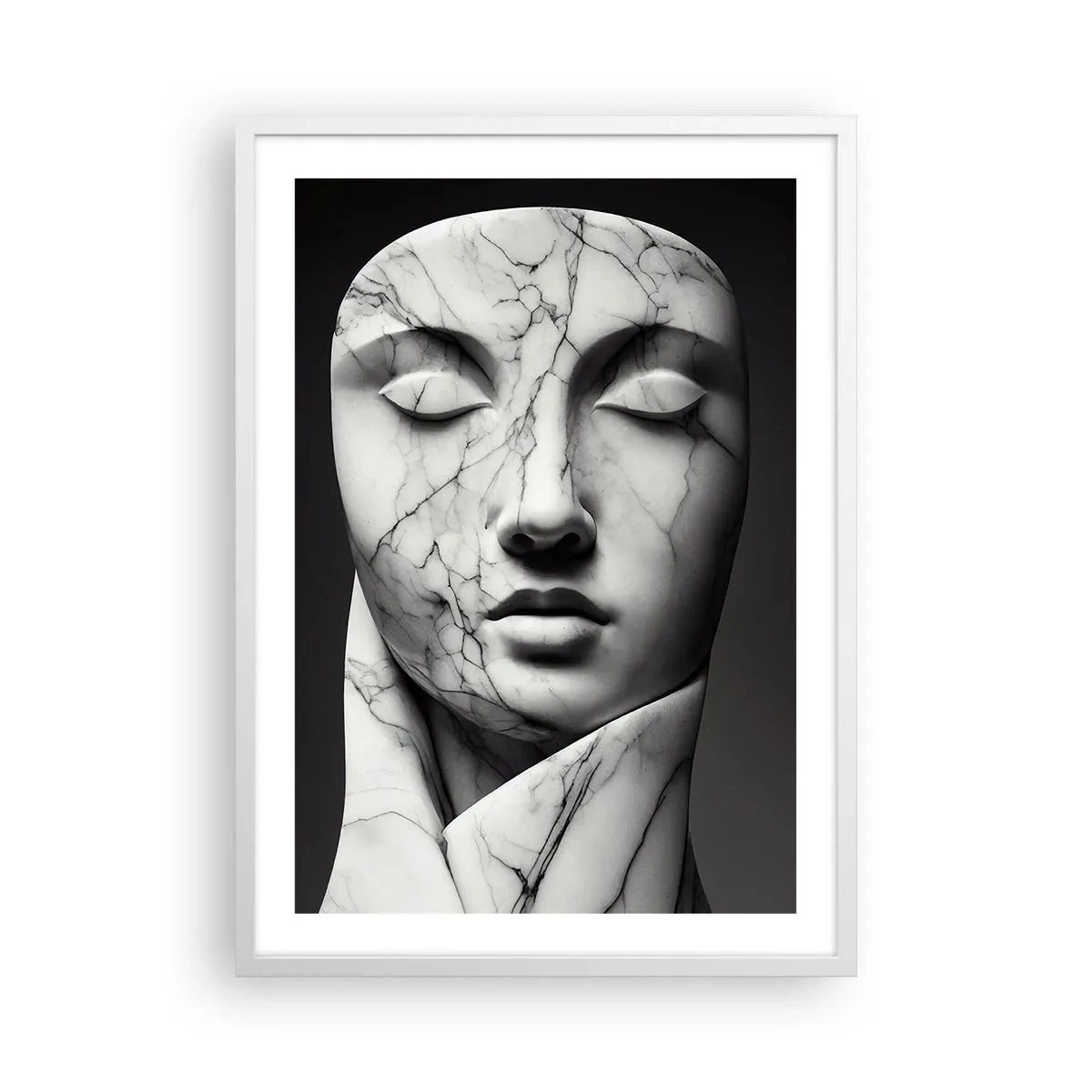 Poster in einem weißen Rahmen - Marmorformen - 50x70 cm