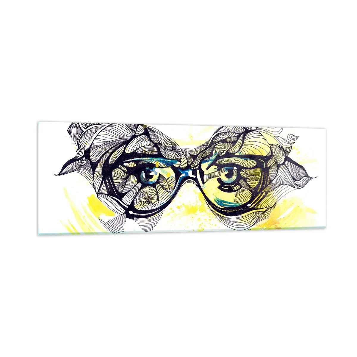 Glasbild - Bild auf glas - Durch blaue Brille - 90x30 cm