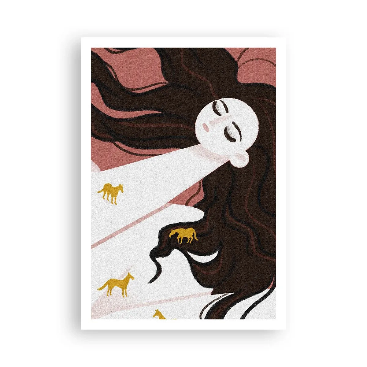 Poster - Traum von einem goldenen Pferd - 70x100 cm