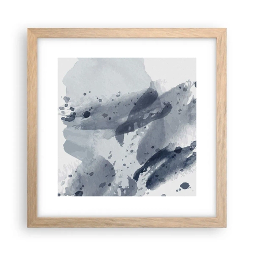 Poster in einem Rahmen aus heller Eiche - Eine Studie über die Natur des Wassers - 30x30 cm