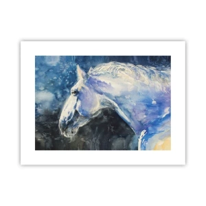 Poster - Porträt in blauem Glanz - 40x30 cm