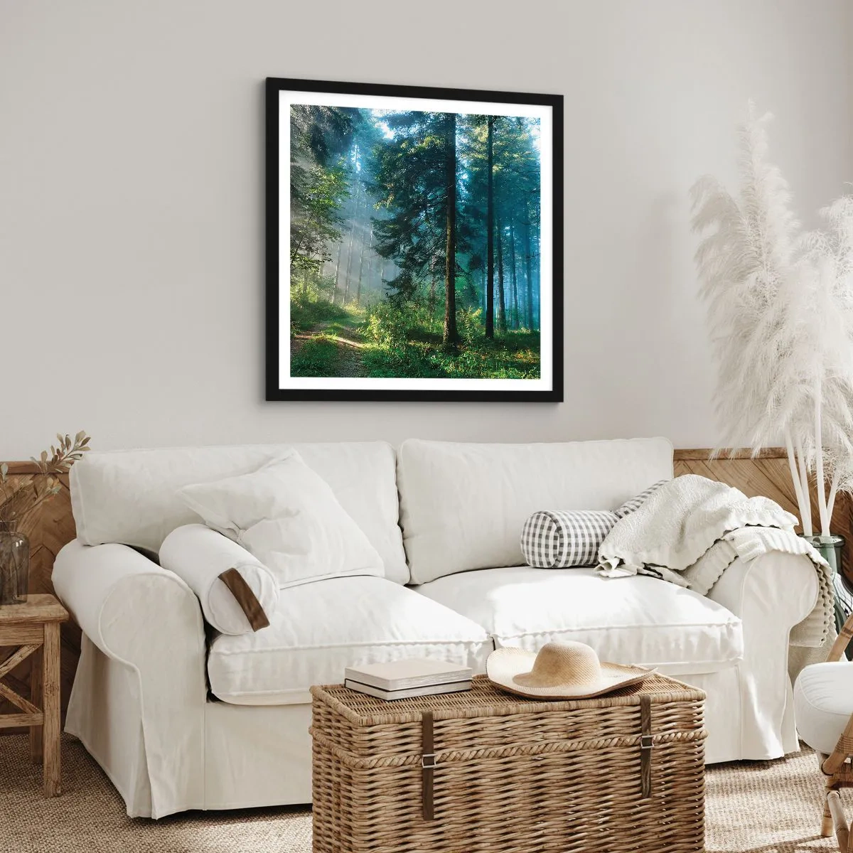 Poster in einem schwarzem Rahmen - Strahlend am Morgen - 30x30 cm