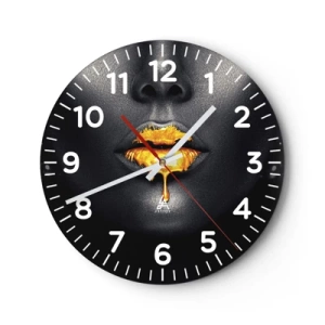 Wanduhr - Glasuhr - Goldmaul - 30x30 cm