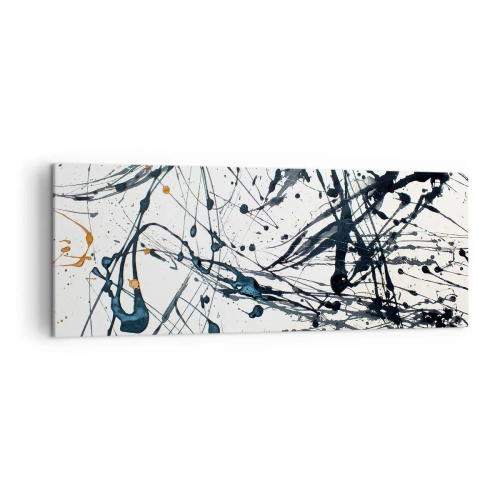 Bild auf Leinwand - Leinwandbild - Abstraktes Malmuster mit dynamischen Linien und Punkten - 140x50cm - Sinn machen oder keinen Sinn machen? - Moderne Wanddekoration für Wohnzimmer und Schlafzimmer ARTTOR