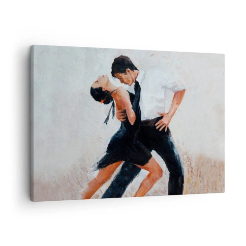 Bild auf Leinwand - Leinwandbild - Ein tanzendes Paar in einer eleganten, sinnlichen Aufnahme - 70x50cm - Tango meiner Träume und Träume - Moderne Wanddekoration für Wohnzimmer und Schlafzimmer ARTTOR