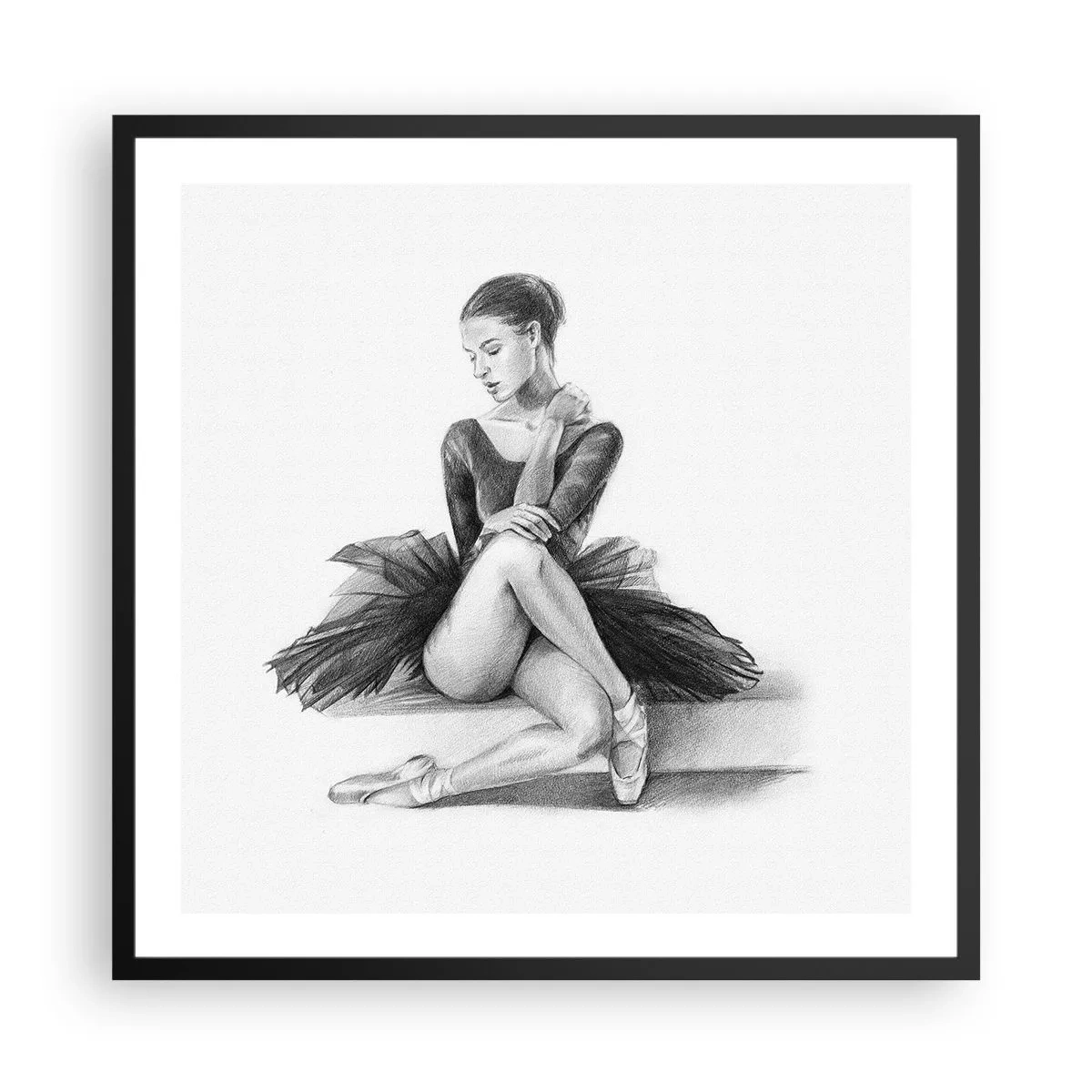 Poster in einem schwarzem Rahmen - Vom Tanz verzaubert - 60x60 cm