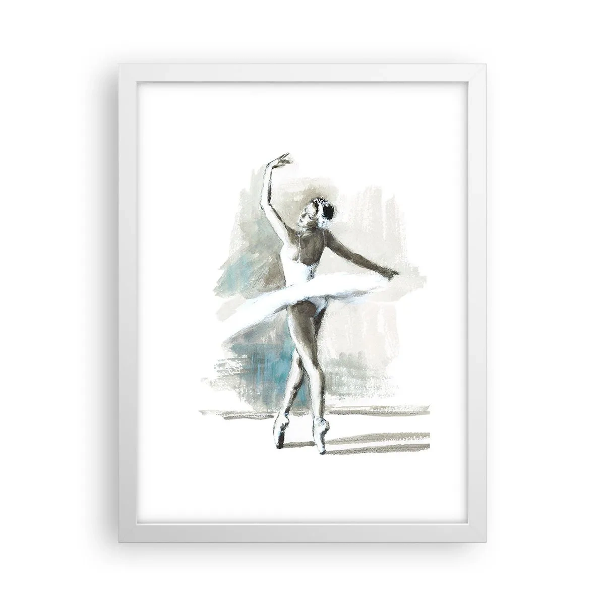 Poster in einem weißen Rahmen - In einen Schwan verzaubert - 30x40 cm