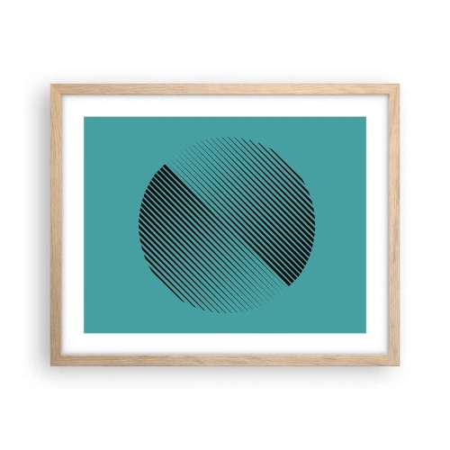 Poster in einem Rahmen aus heller Eiche - Kreis – eine geometrische Variante - 50x40 cm
