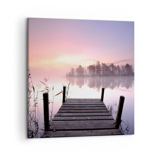 Bild auf Leinwand - Leinwandbild - Aus dem lila Nebel ... - 50x50 cm