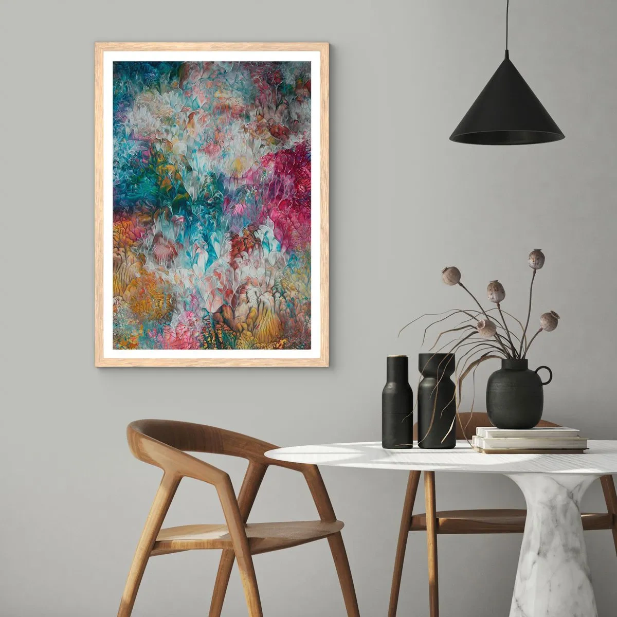 Poster in einem Rahmen aus heller Eiche - In voller Blüte - 61x91 cm