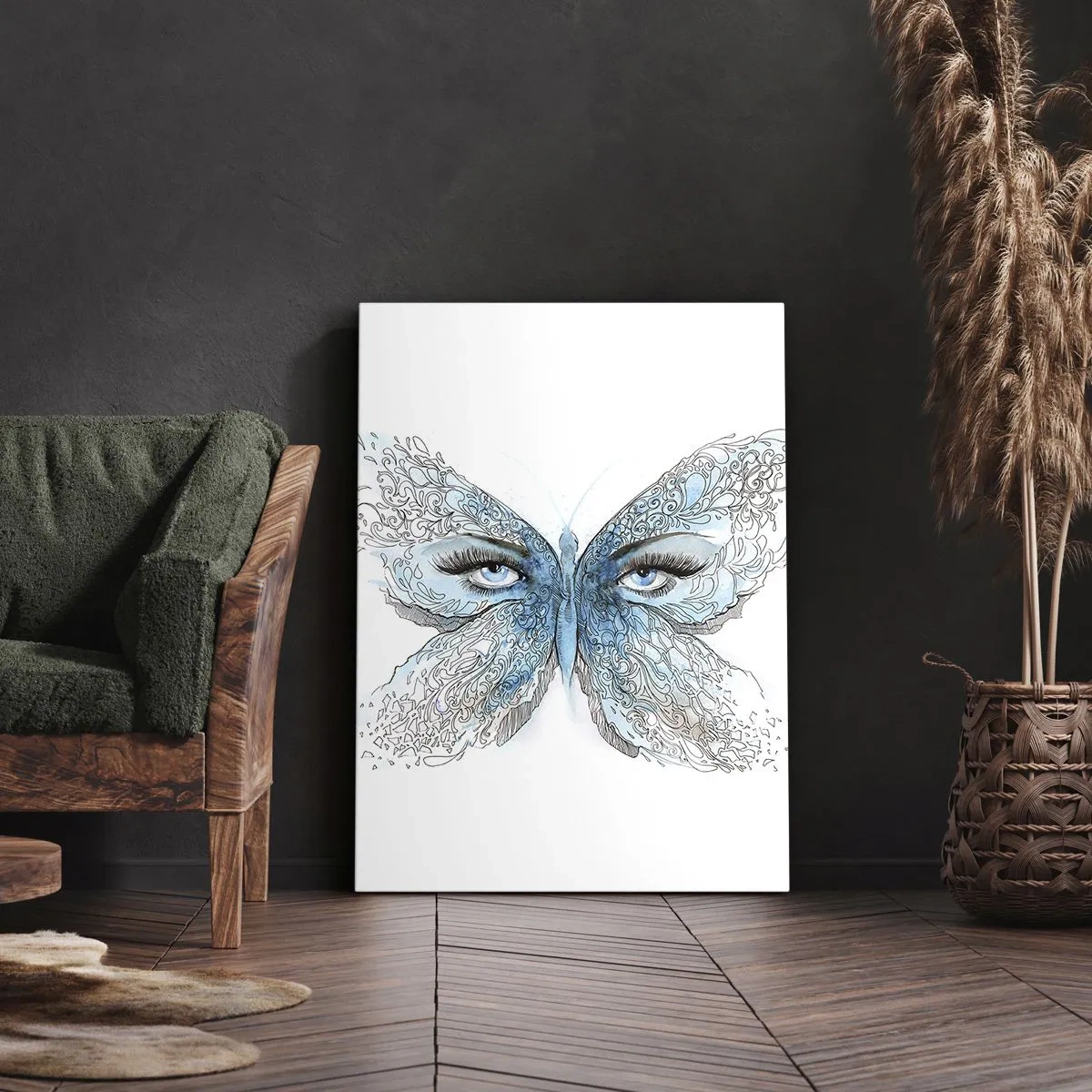 Bild auf Leinwand - Leinwandbild - Eros Blaumeise - 45x80 cm