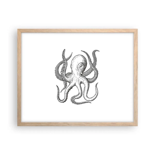 Poster in einem Rahmen aus heller Eiche - Mit den Wellen tanzen - 50x40 cm