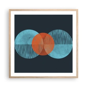 Poster in einem Rahmen aus heller Eiche - Symmetrische Komposition - 60x60 cm