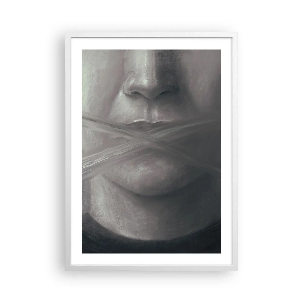 Poster in einem weißen Rahmen - Ohne ein Wort - 50x70 cm
